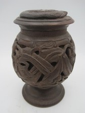 ANTIQUE WOODEN TOBBACCO JAR