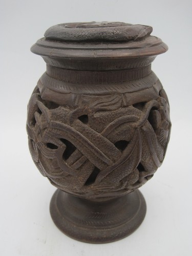 Antique wooden tobbacco jar - antique,