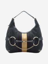 Gucci Black GG canvas Horsebit