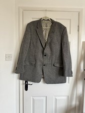 The Savile Row Company Grey Herringbone Wool & Cashmere Suit Jacket Size 48 R