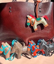 Sheepskin leather horse bag charm. Bag and Purse Charm. Car Charm.