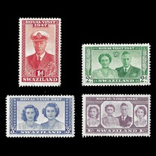 🇸🇿 SWAZILAND 1947 :  KGVI - Royal Visit Set  -  [MNH] [SG42/45][Sc44/47]