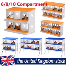 6/8/10 Holes Chicken Nesting Boxes Coop Metal Chicken Egg Laying Box Blue/Orange