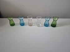 Small flower vases blue green