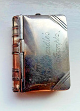 19th Century Silver Plated Vesta Matchbox Case Book Design 'E. Beadle'