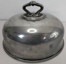 Antique Victorian 1840 Sheffield Silver Plated Oval Meat Cover Dome Cloche 11in