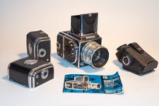 Zenith 80 medium format 6x6 camera: body, 80mm lens, 3 backs, metered prism, WLF