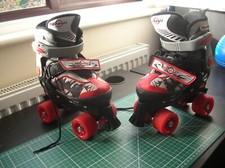 Smyths Childs Senhai Adjustable Quad Skates UK S (33-36) Red-White-Black-silver