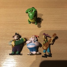 DISNEY PETER PAN NEVERLAND PIRATES X 3 & Tick Toc Croc Crocodile Toy  Figures