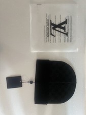 Louis Vuitton Men's black Beanie LV Monogram Logo One Size