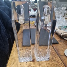 Pair of Waterford® Lismore Essence 8" Candle Holder, Crystal Candlesticks 