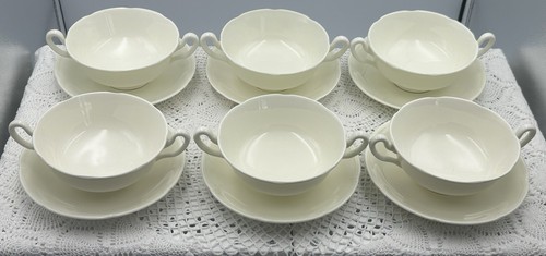 Six royal doulton white - white, soup