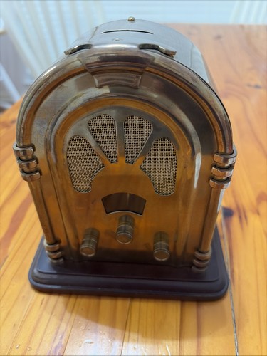 Brass music box bank juke - box,
