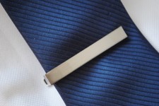 Silver plain tie - tie, clip