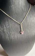 Superb Ladies gift! Solid 9ct gold Ruby Diamond pendant On 16.5in Chain necklace