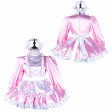 Girl Maid Sissy Pink Satin