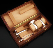Cased Sterling Silver Tracheostomy Tubes Set, Down Brothers Ltd c.1950