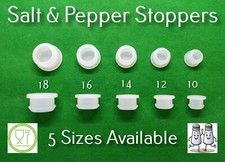 Pair of Replacement Flexi Silicone Stoppers For Vintage Salt & Pepper Pots Cruet
