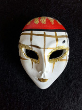 Vintage ceramic mask brooch - vintage,