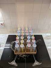 24 Retro Glass Drinking Bottles With Lid And Straw Perfect Size For Cocktails