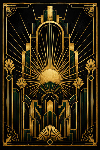 Art deco gold geometric - art,