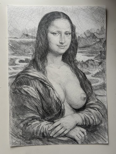 Original pencil drawing - original, mona