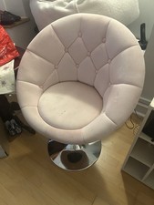 Faux Suede Swivel Chair Padded Seat Height Adjustable