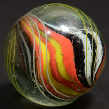 Large Solid Core German Handmade Antique Marble Rare Opaque Black 25.8mm 1''