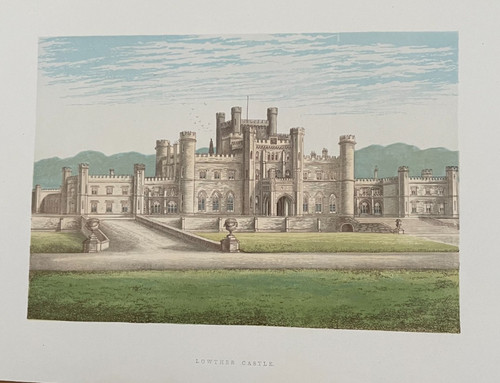 Antique print lowther castle - print,