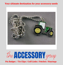 New Farm Tractor Green pendant Metal neck chain necklace Enamel Pendent
