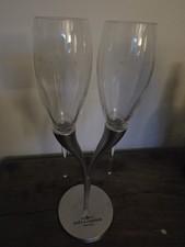 Moet & Chandon Champagne Flutes in Pewter Stand