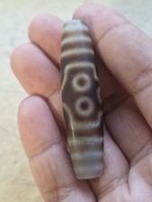 Natural Agate Dzi Stone Bead