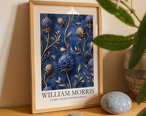 William morris blue thistle - william,