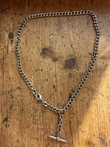 Vintage bar necklace chain - t-bar,