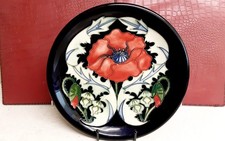 MOORCROFT DECORATIVE PLATE "POPPY" PATTERN BY RACHEL BISHOP 26cm