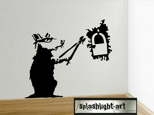 Banksy rat with lock cutter - lock,
