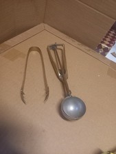 Vintage Brass Sugar Tongues And Icecream/sorbet Scoop.