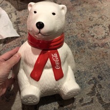 COCA-COLA  COKE : 2015 SITTING POLAR BEAR COOKIE JAR (OFFICIAL MERCHANDISE)