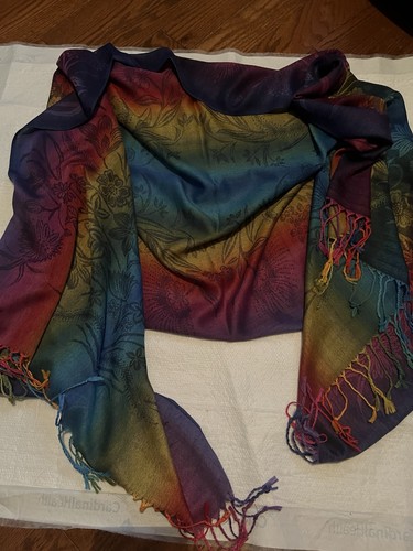 Cashmere rainbow shawl - rainbow,