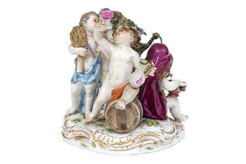 Antique meissen porcelain four - antique,