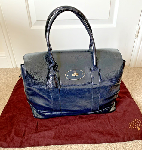 Mulberry bayswater navy patent - navy,