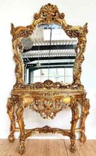Ornate Gold Console Table &