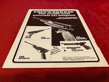 PGUN6 ADVERT 11X8 FEINWERKBAU FWB MODEL 80. FWB MODEL 65. FWB CO2 PISTOLS