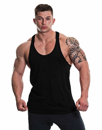 Mens plain gym vest - mens,