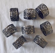 Ornate Set Of 8 Vintage Silver