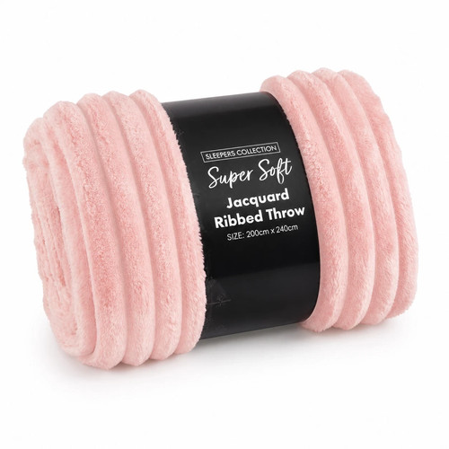 Super soft ribbed fleece throw - soft,