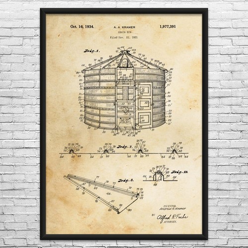 Grain storage bin patent - grain, wall