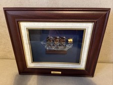 HMS Victory Glass Ship Model In Wooden Base