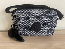 Kipling Abanu M Medium Crossbody Shoulder Handbag In Signature Black & White New