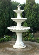 LARGE 3 TIER BARCELONA FOUNTAIN STONE GARDEN PATIO FEATURE